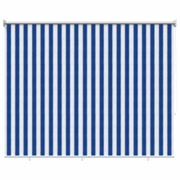 Außenrollo 220 x 230 cm Blau-Weiß gestreift - 33% Rabatt