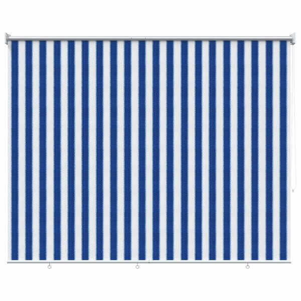 Außenrollo 220 x 230 cm Blau-Weiß gestreift - 33% Rabatt