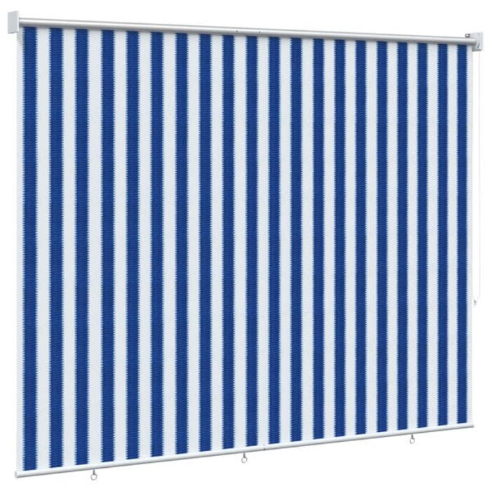 Außenrollo 220 x 230 cm Blau-Weiß gestreift - 33% Rabatt