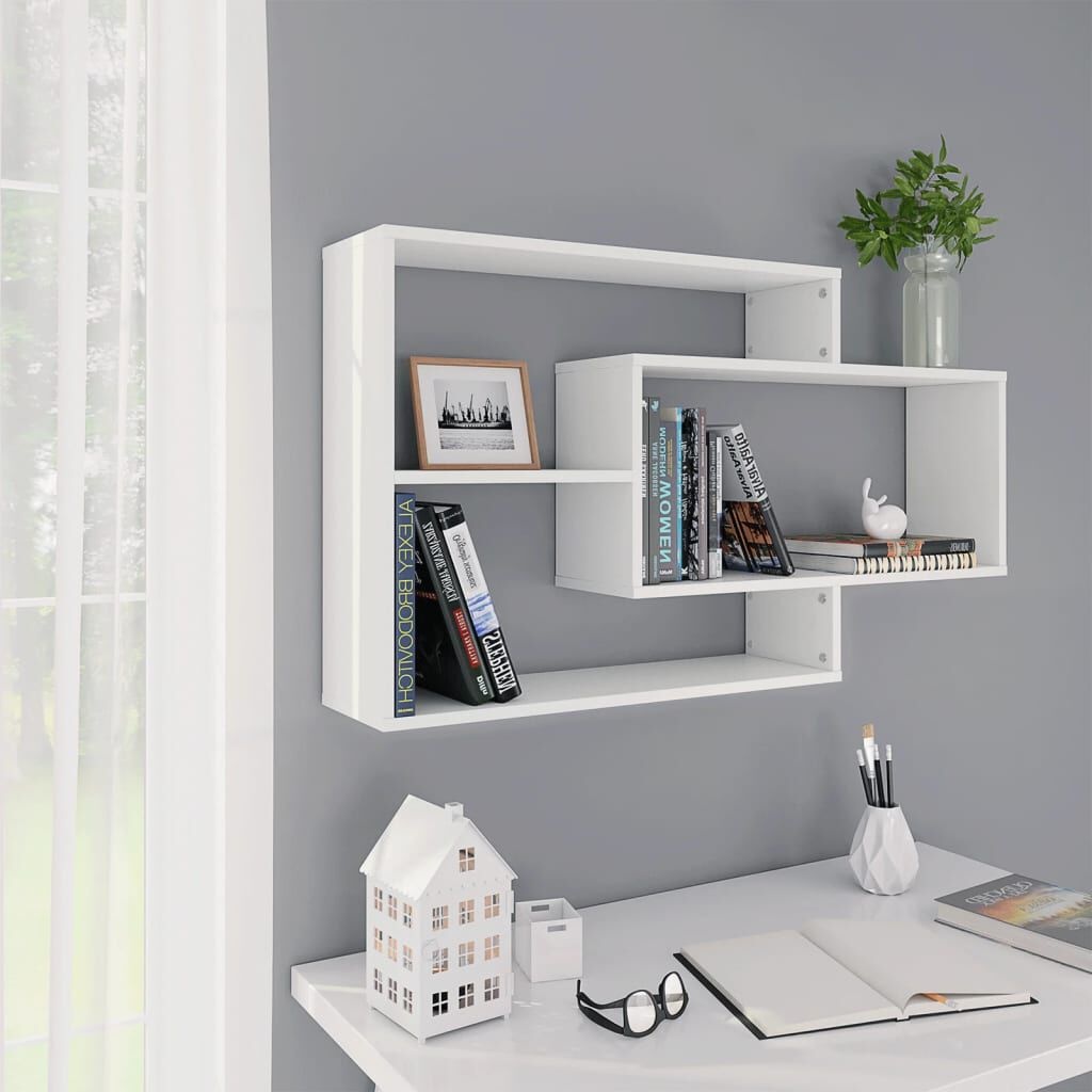 Wandregal mit 3 Fächern, Weiß, 104x20x58,5 cm - 32% Rabatt