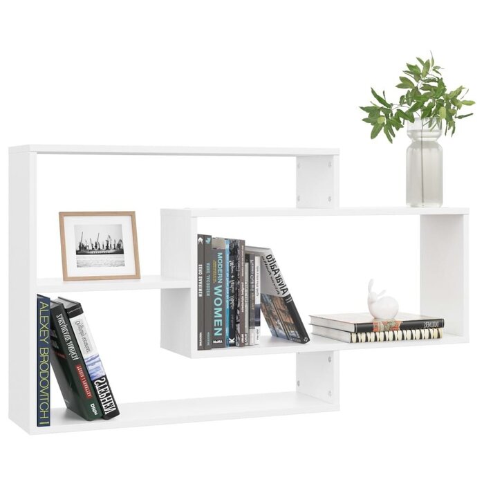 Wandregal mit 3 Fächern, Weiß, 104x20x58,5 cm - 32% Rabatt