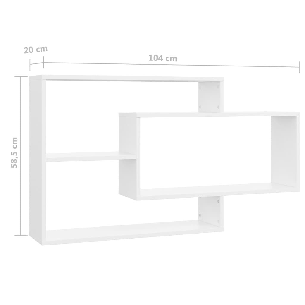 Wandregal mit 3 Fächern, Weiß, 104x20x58,5 cm - 32% Rabatt