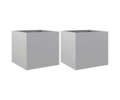 Vidaxl 2er Set Pflanzkübel verzinkter Stahl 32x30x29cm Silber - 44% Rabatt