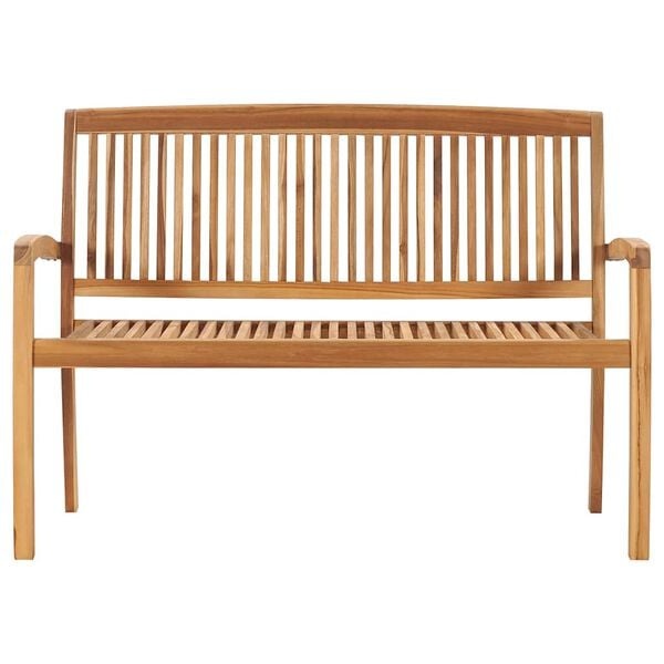 Vidaxl Stapelbare 2-Sitzer Gartenbank aus Teakholz 128,5 cm - 35% Rabatt