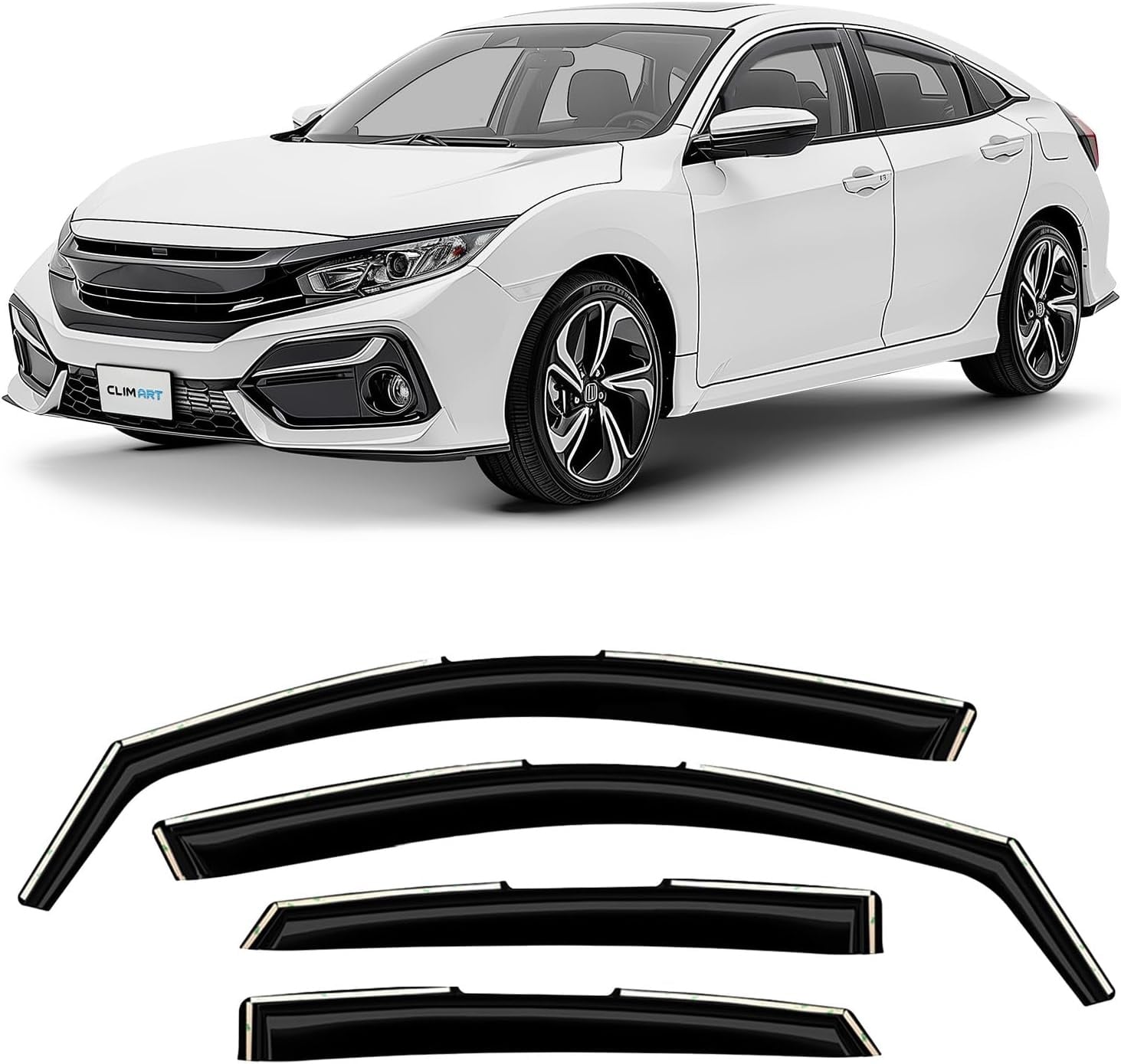 Windabweiser Honda Civic Limousine 2017-2022 - 4-tlg - 29% Rabatt