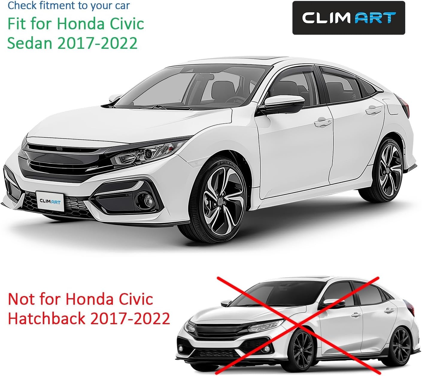 Windabweiser Honda Civic Limousine 2017-2022 - 4-tlg - 29% Rabatt
