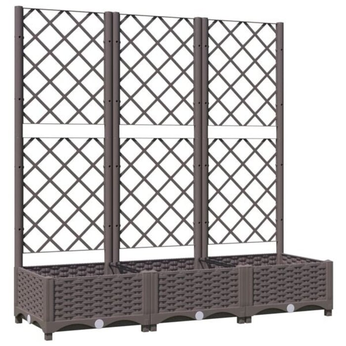 Vidaxl Pflanzkübel mit Rankgitter 120x40x121,5 cm Braun - 34% Rabatt