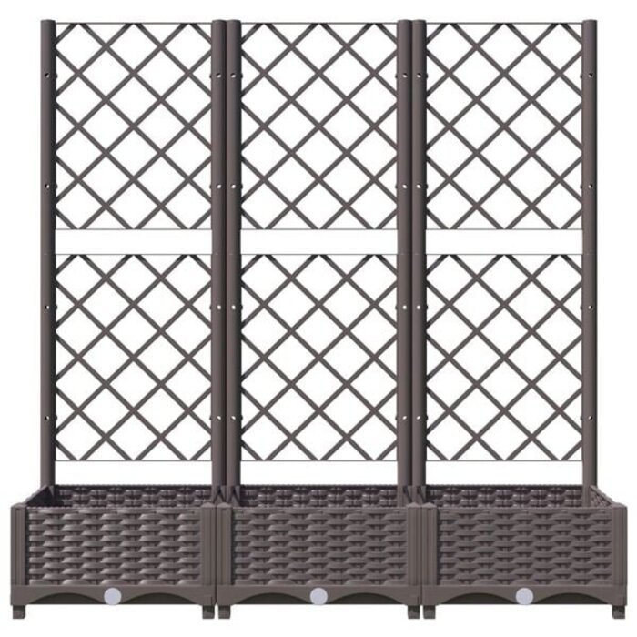 Vidaxl Pflanzkübel mit Rankgitter 120x40x121,5 cm Braun - 34% Rabatt