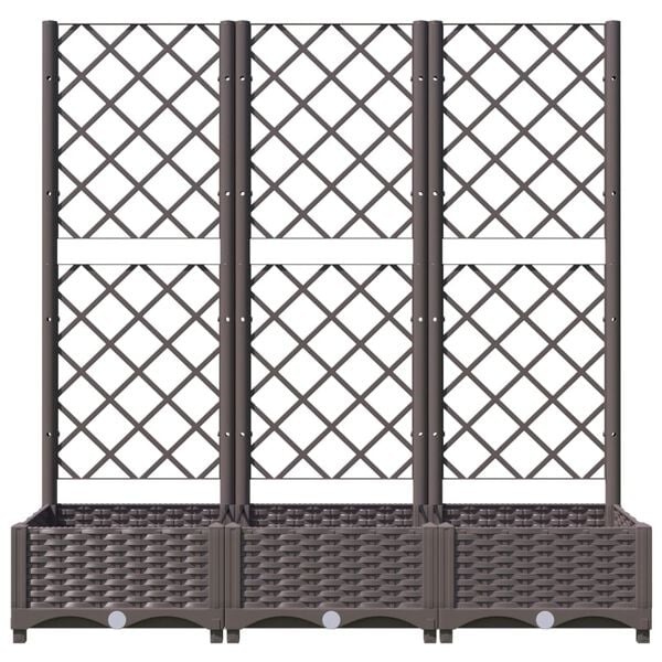 Vidaxl Pflanzkübel mit Rankgitter 120x40x121,5 cm Braun - 34% Rabatt