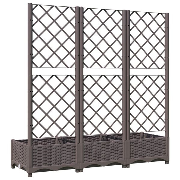 Vidaxl Pflanzkübel mit Rankgitter 120x40x121,5 cm Braun - 34% Rabatt