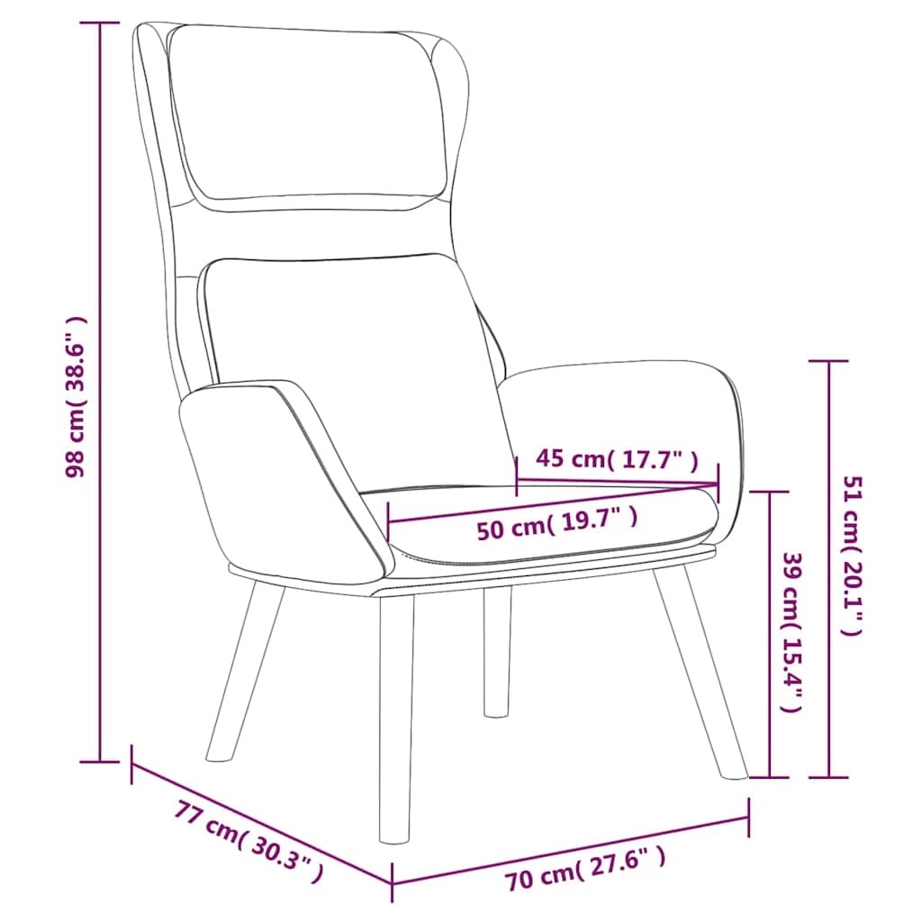 Vidaxl Samt-Relaxsessel in Blau - 70x77x98 cm - 34% Rabatt