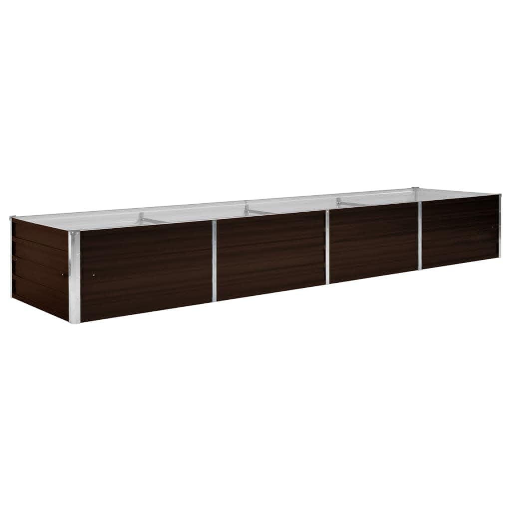 Vidaxl Großes Hochbeet aus verzinktem Stahl, 320 x 80 x 45 cm, Braun - 34% Rabatt