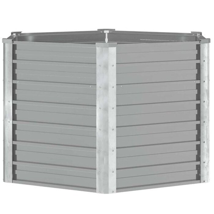 Vidaxl Sechseckiges Hochbeet 129x129x77 cm verzinkter Stahl Grau - 33% Rabatt