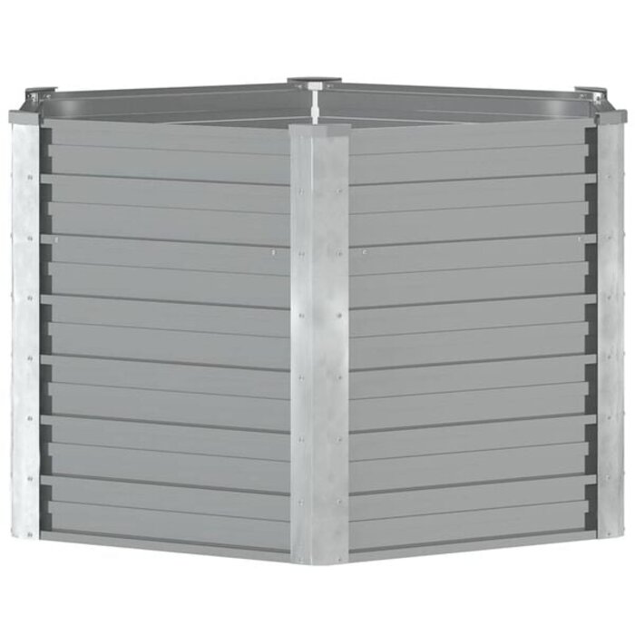 Vidaxl Sechseckiges Hochbeet 129x129x77 cm verzinkter Stahl Grau - 33% Rabatt