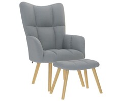 Vidaxl Relax-Sessel mit Fußhocker, Hellgrau - 40% Rabatt