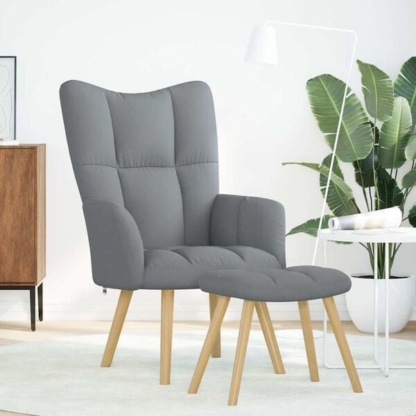 Vidaxl Relaxsessel mit Fußhocker Hellgrau - 34% Rabatt