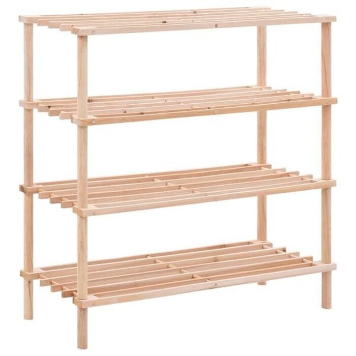 Vidaxl Schuhregal aus massivem Fichtenholz, 4 Ebenen, 74 x 67,5 cm - 32% Rabatt