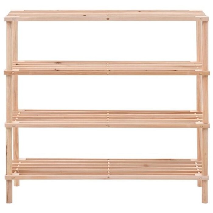 Vidaxl Schuhregal aus massivem Fichtenholz, 4 Ebenen, 74 x 67,5 cm - 32% Rabatt