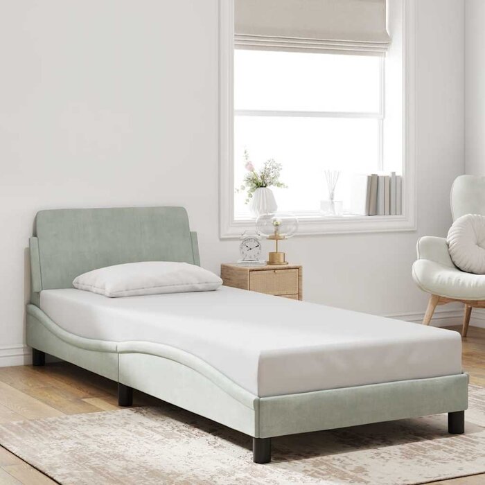 Vidaxl Bettrahmen Dover 80x200 cm Samt Hellgrau - 34% Rabatt
