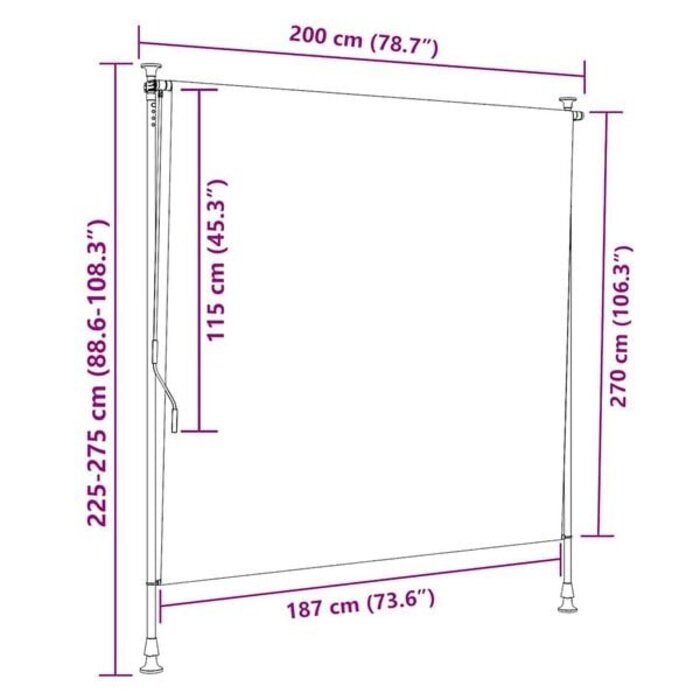 Vidaxl Außenrollo 200x270 cm Blau-Weiß - 35% Rabatt