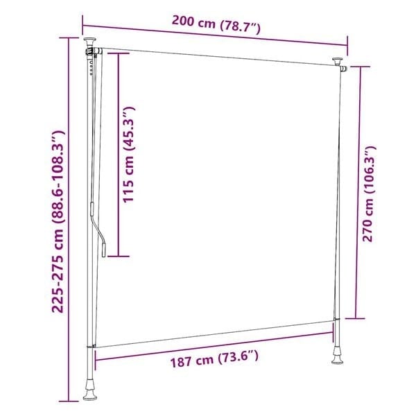 Vidaxl Außenrollo 200x270 cm Blau-Weiß - 35% Rabatt