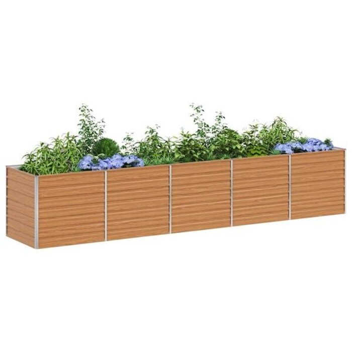 Vidaxl Großes Hochbeet aus verzinktem Stahl, 400x80x77cm - 35% Rabatt