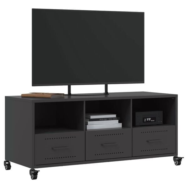 Vidaxl TV-Schrank aus Stahl Schwarz 100,5 cm - 34% Rabatt - Outlet