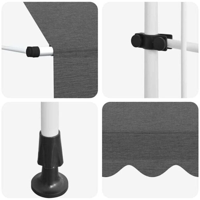 Vidaxl Klemmmarkise 400 cm Anthrazit - 34% Rabatt - Ohne Bohren