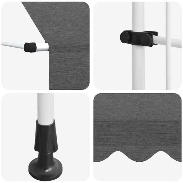 Vidaxl Klemmmarkise 400 cm Anthrazit - 34% Rabatt - Ohne Bohren