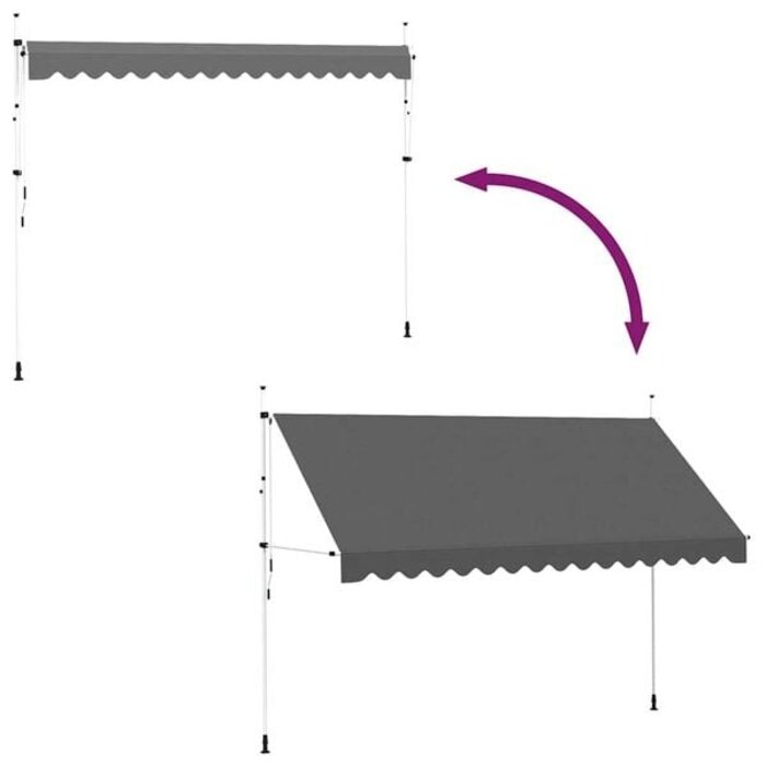 Vidaxl Klemmmarkise 400 cm Anthrazit - 34% Rabatt - Ohne Bohren