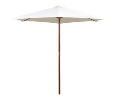 Vidaxl Holz-Sonnenschirm 270x270 cm Crème-weiß - 34% Rabatt - Ausgepackt