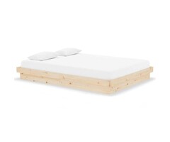 Vidaxl Massivholz Bettgestell 135x190 cm - Kiefer natur - 41% Rabatt
