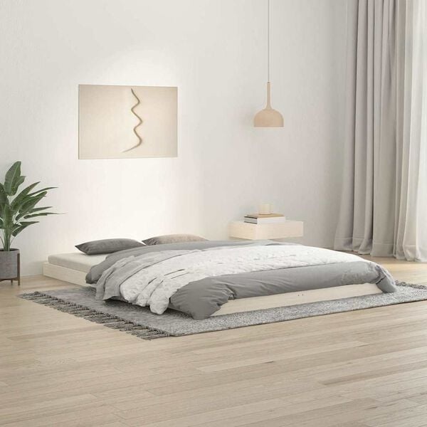 Vidaxl Massivholzbett Kiefer Weiß 140x200 cm - 34% Rabatt