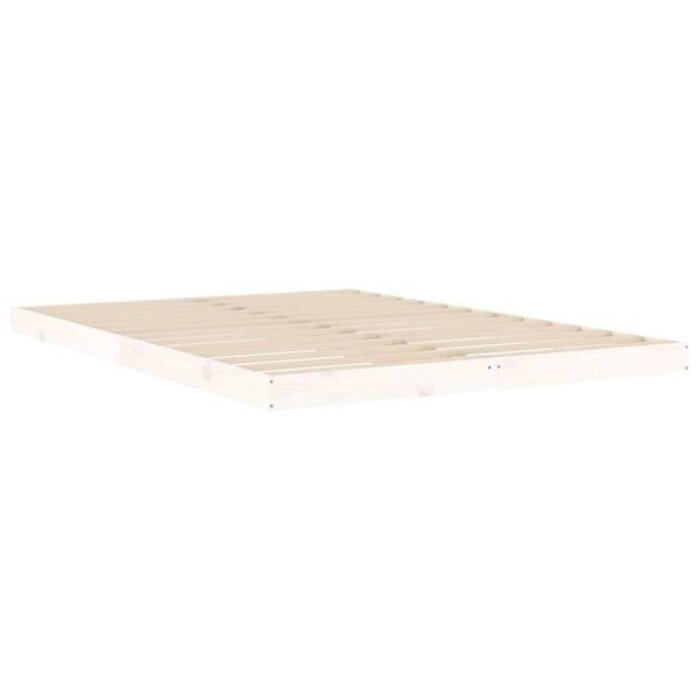 Vidaxl Massivholzbett Kiefer Weiß 140x200 cm - 34% Rabatt