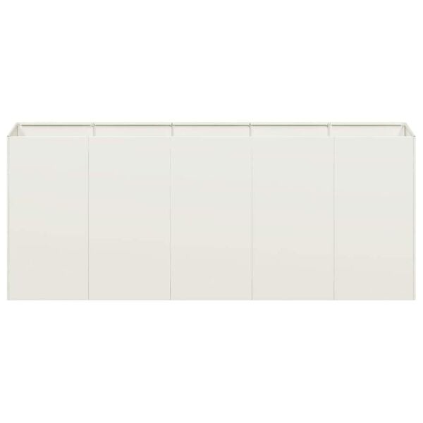 Vidaxl Großer Pflanzkasten 200x40x80cm Stahl Weiß - 35% Rabatt