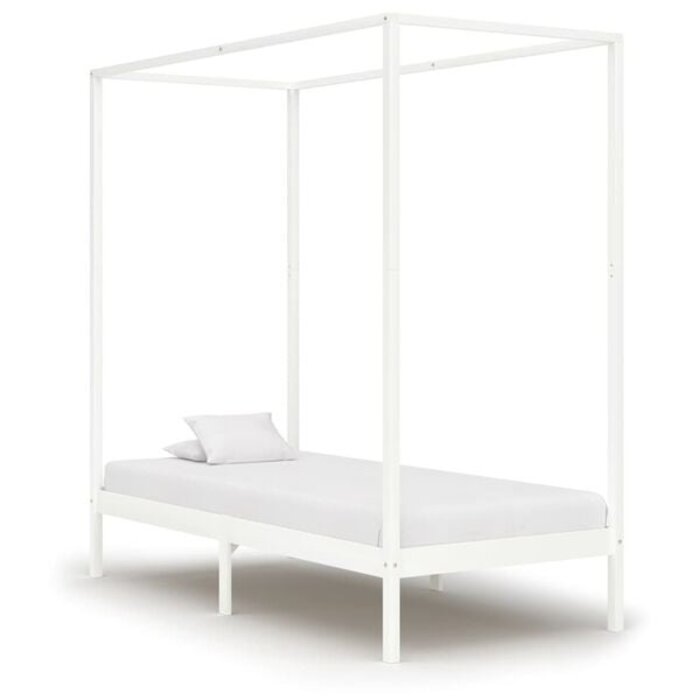 Vidaxl Himmelbettgestell Massivholz 100x200cm - 35% Rabatt - Ausgepackt