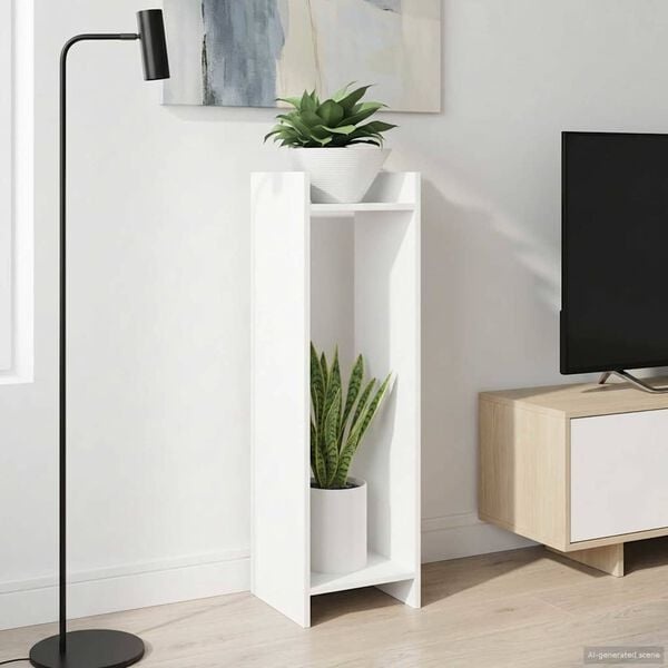 Vidaxl Moderner Pflanzenständer Weiß 30x30x100cm - Holz - 32% Rabatt