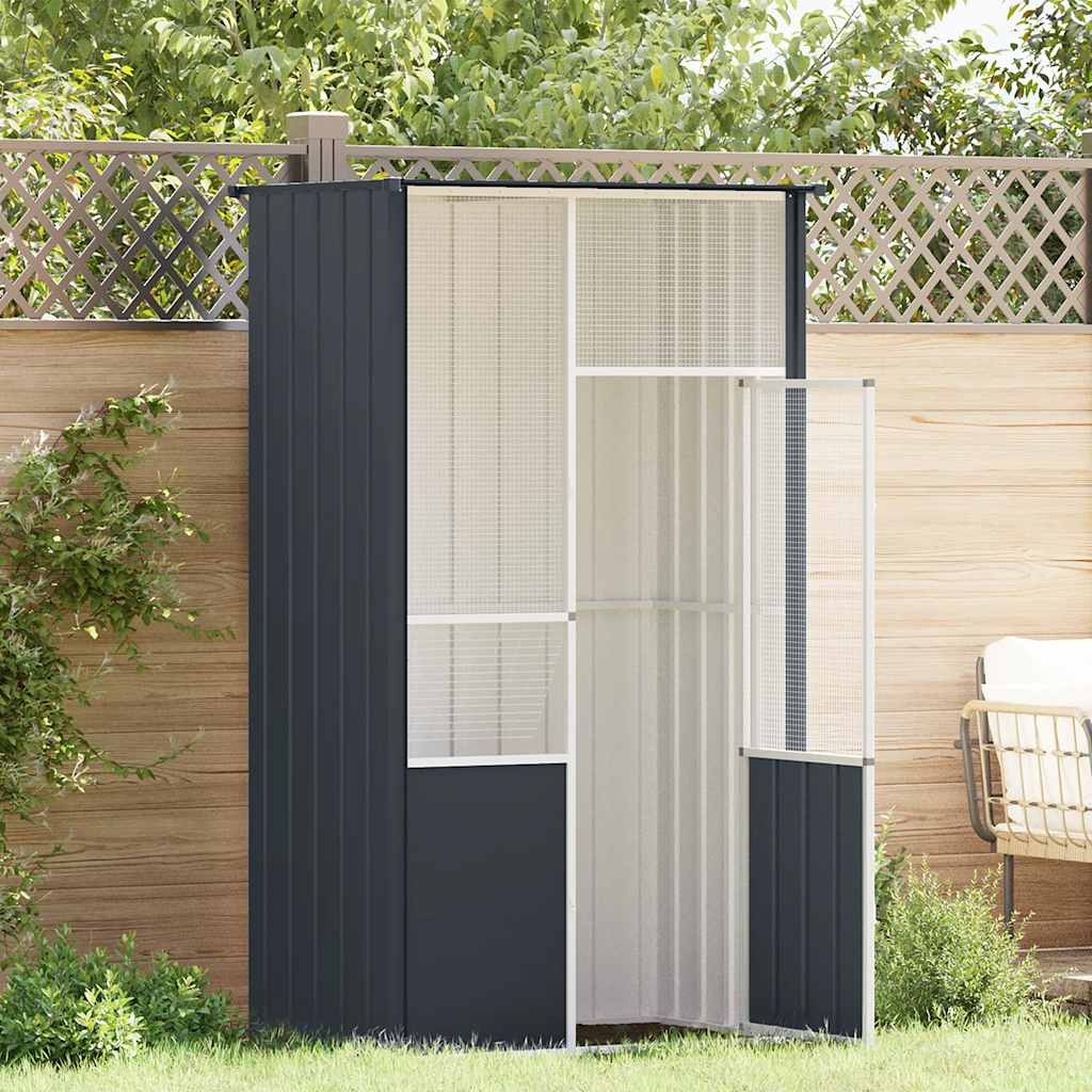 Vidaxl Große Voliere 115x78x200 cm aus Stahl - Anthrazit - 35% Rabatt