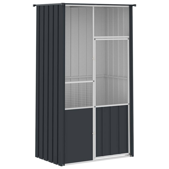 Vidaxl Große Voliere 115x78x200 cm aus Stahl - Anthrazit - 35% Rabatt