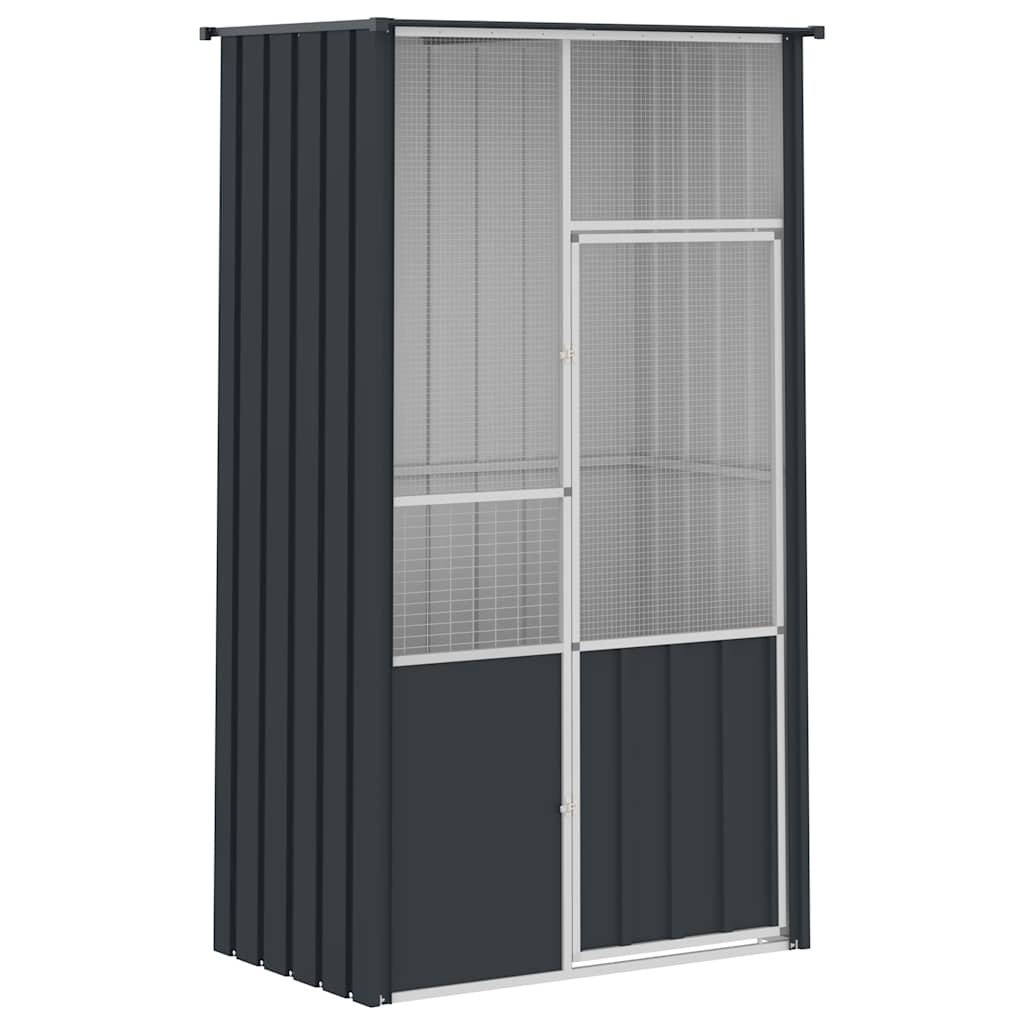 Vidaxl Große Voliere 115x78x200 cm aus Stahl - Anthrazit - 35% Rabatt
