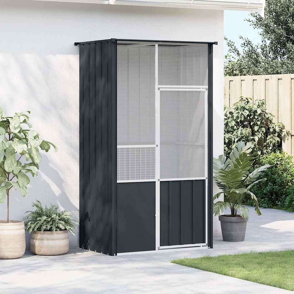 Vidaxl Große Voliere 115x78x200 cm aus Stahl - Anthrazit - 35% Rabatt