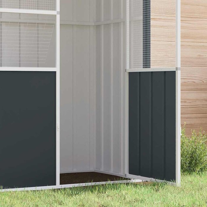Vidaxl Große Voliere 115x78x200 cm aus Stahl - Anthrazit - 35% Rabatt