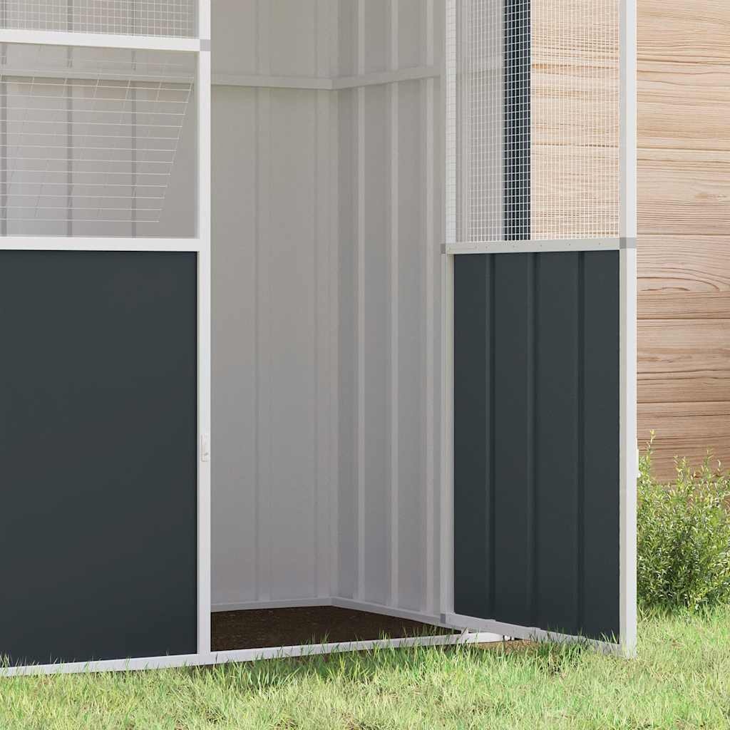 Vidaxl Große Voliere 115x78x200 cm aus Stahl - Anthrazit - 35% Rabatt
