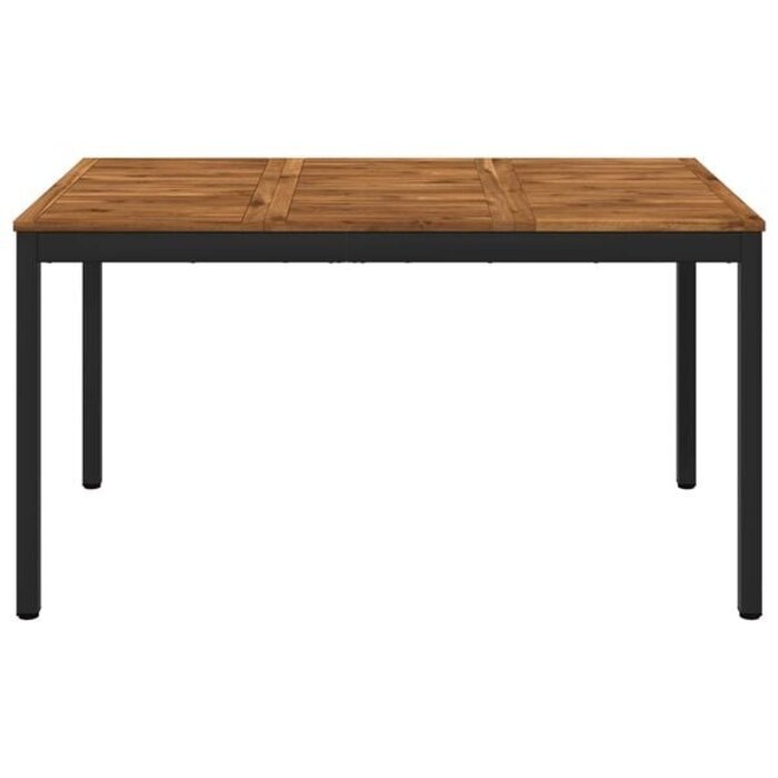 Vidaxl Gartentisch Akazienholz 141x80cm, Natur/Schwarz - 34% Rabatt