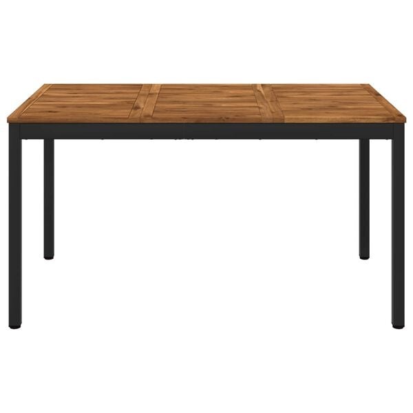 Vidaxl Gartentisch Akazienholz 141x80cm, Natur/Schwarz - 34% Rabatt
