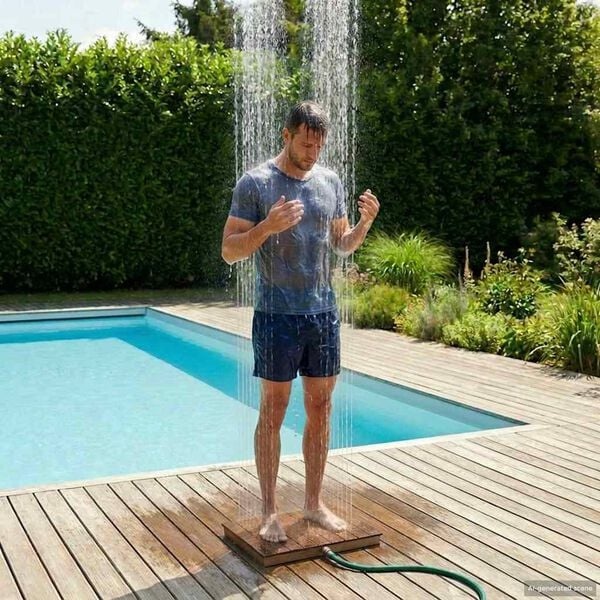 Vidaxl Gartendusche mit WPC-Bodenplatte - 34% Rabatt auf Retourenware