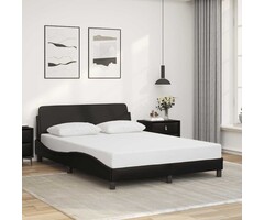 Vidaxl Bettrahmen Dover schwarz 135x190 cm - Kunstleder - 41% Rabatt