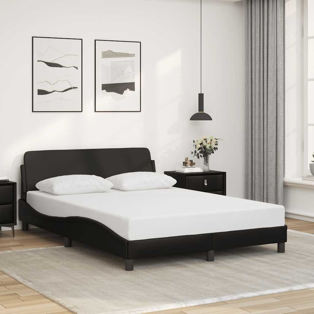 Vidaxl Bettrahmen Dover schwarz 135x190 cm - Kunstleder - 34% Rabatt