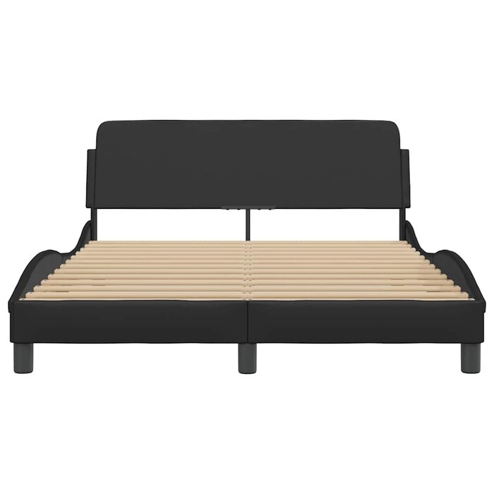 Vidaxl Bettrahmen Dover schwarz 135x190 cm - Kunstleder - 34% Rabatt