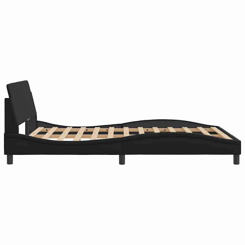 Vidaxl Bettrahmen Dover schwarz 135x190 cm - Kunstleder - 34% Rabatt